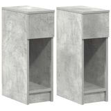 VidaXL Table de chevet avec tiroir 20x36x60 cm gris béton