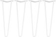 Set de 4 pieds de table hairpin en acier 16 pouces - blanc