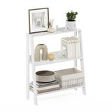 Furinno Ladder Boekenkast Display Plank, 3-laags Wit