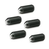 Ganter Normelemente GN 615.3-M12-K 3-M12-K-verende drukstukken met binnenzeskant, zwart, schroefdraad d1: M12, 5 stuks