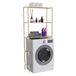 HAC24 Bovenkast voor wasmachine en droger, grenenhout. Verstelbare planken. Plank voor wasmachine. Houten plank