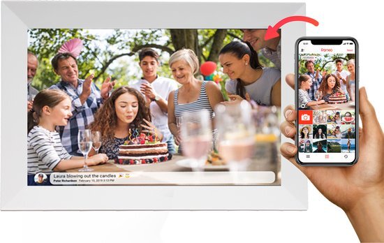 Denver PFF-1024 - 10.1" digitale fotolijst - fotokader - FRAMEO software 16GB - IPS touchscreen - Wit