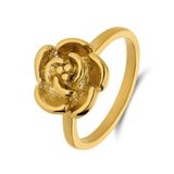 Lucardi Dames Stainless steel goldplated ring voor dames - Ring - Staal - Goudkleurig - 19 / 60 mm
