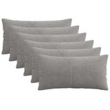 vidaXL Kussensloop 6 pcs ALMELO Lichtgrijs 40 x 70 cm corduroy