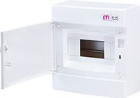 Zekeringkast, opbouw, IP40, verdeler, kleine verdeler, stroomverdeler, verdelerdoos, opbouwverdeler, 1 rij tot 8 modules (witte deur)
