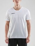 Craft Pro Control Stripe Shirt Korte Mouw Heren - Wit / Zilver