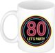 Bellatio Decorations Mok / Beker - Lets party 80 jaar - Neon - 300 ml