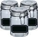 Zeller Weckpotten/inmaakpotten - 6x - 250 ml - glas - met beugelsluiting - incl. etiketten