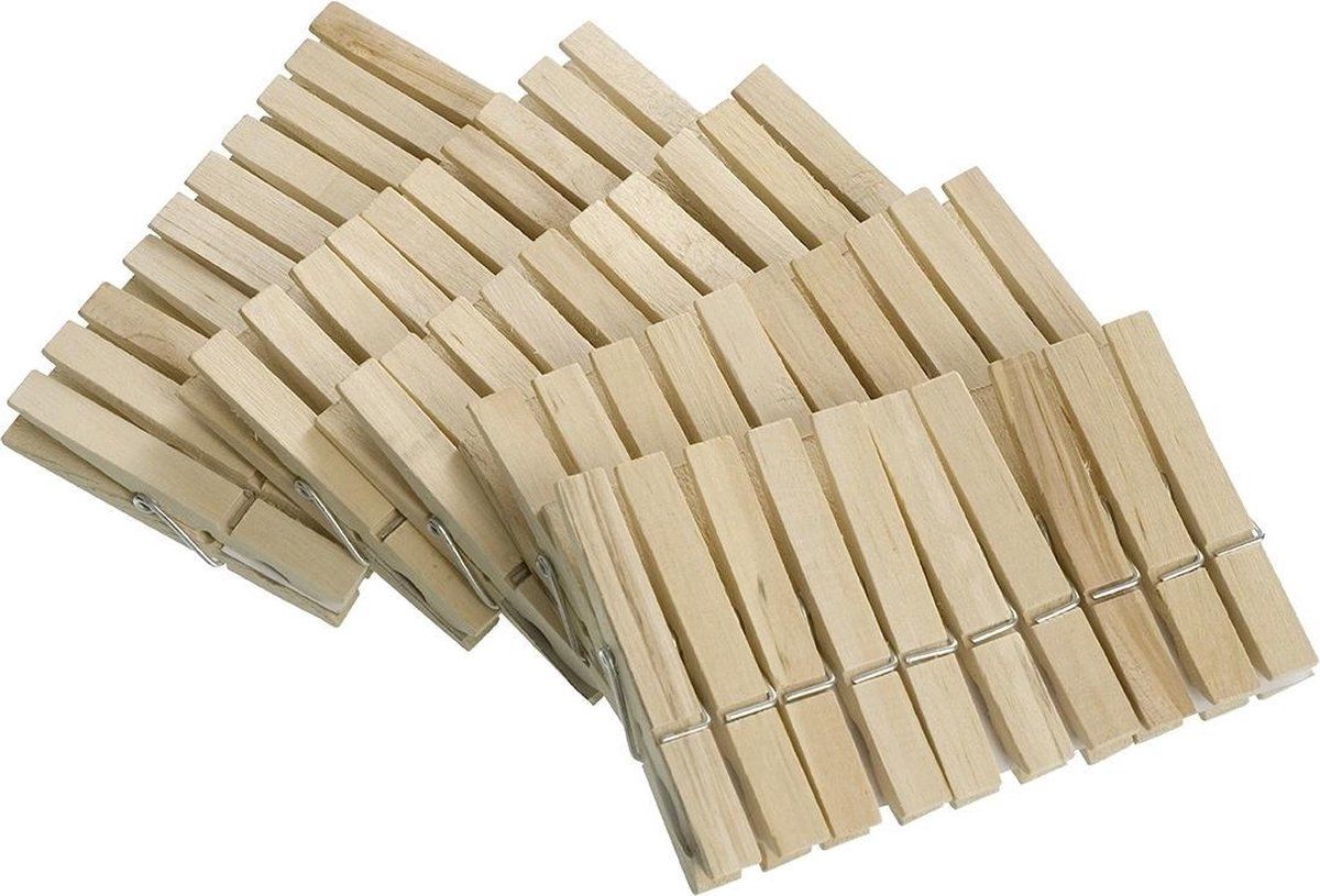 WENKO Wasknijpers 7 Cm Hout Naturel 50 Stuks