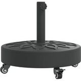 Base de parasol avec roues pour mâts Ø38 / 48 mm 27 kg ronde