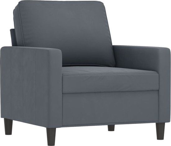 vidaXL Fauteuil met voetenbank 60 cm fluweel donkergrijs