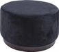Leitmotiv Poef - Zwart - 50 x 30 cm - Velvet/Polyester/Hout