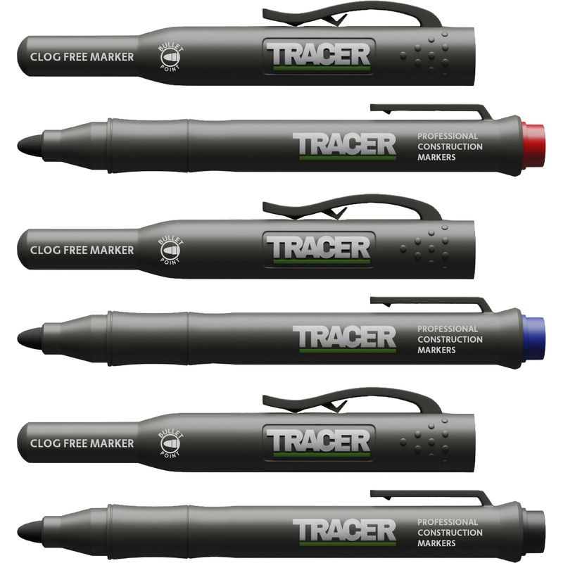 TRACER Permanent Klomp Vrij Marker Assortiment Set 3-delig