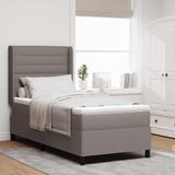 Maison Exclusive - Lit boxspring avec LED et tête de lit taupe 90 x 190 cm en tissu