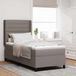 Maison Exclusive - Lit boxspring avec LED et tête de lit taupe 90 x 190 cm en tissu