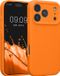 kwmobile telefoonhoesje geschikt voor Apple iPhone 17 Pro - TPU backcover met siliconen coating - Smartphone case in fruitig oranje