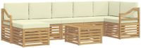 vidaXL - Hoek loungeset - 7 zitplekken - Polyester - Wit en crèmekleurig