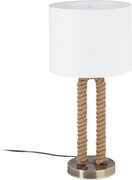 Relaxdays tafellamp touw - nachtlampje maritiem - leeslamp E27 - touwlamp - designerlamp