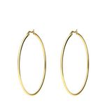 Lucardi Dames Stalen goldplated oorringen 60mm