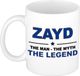 Bellatio Decorations Naam cadeau Zayd - The man, The myth the legend koffie mok / beker 300 ml - naam/namen mokken - Cadeau voor o.a verjaardag/ vaderdag/ pensioen/ geslaagd/ bedankt