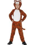 Smiffys Tijger Kinder Kostuum - Unisex - Polyester - Oranje/Zwart - 6 jaar
