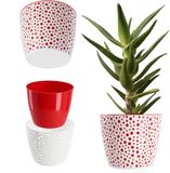 KADAX Bloempot van kunststof, rond, diameter 15 cm, rood