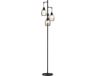 HOMCOM Lampadaire - Acier - 30x30x170,5cm - Noir