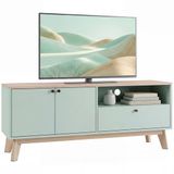HOMCOM TV-standaard - MDF - 120 x 35 x 50 cm - Lichtgroen