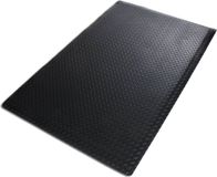 FLOORDIREKT Anti-vermoeidheidsmat - HeavyDuty Diamond - Werkplaatsmat - Zwart - 90 x 150 cm