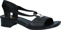 Rieker Comfortabele Sandalen Vrouwen Zwart Leer Hakhoogte 3-4 cm Blokhak Maat 37