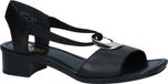 Rieker Comfortabele Sandalen Vrouwen Zwart Leer Hakhoogte 3-4 cm Blokhak Maat 37