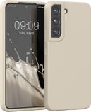 kwmobile telefoonhoesje geschikt voor Samsung Galaxy S22 - Hoesje met siliconen coating - Smartphone case in mat crème