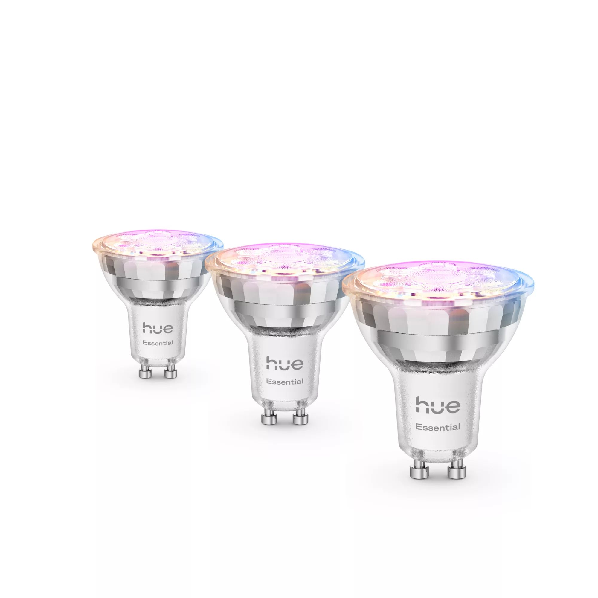 Philips Hue Essential Slimme LED GU10 Spotlight, Wit en gekleurd licht - 3-pack