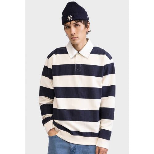 Redefined Rebel gestreepte sweater donkerblauw