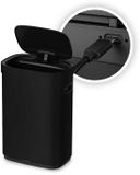 FlinQ Mira Prullenbak - Oplaadbare Vuilnisbak met Softclose deksel en LED-statusverlichting - Afvalbak - RVS Afvalemmer - 50 Liter