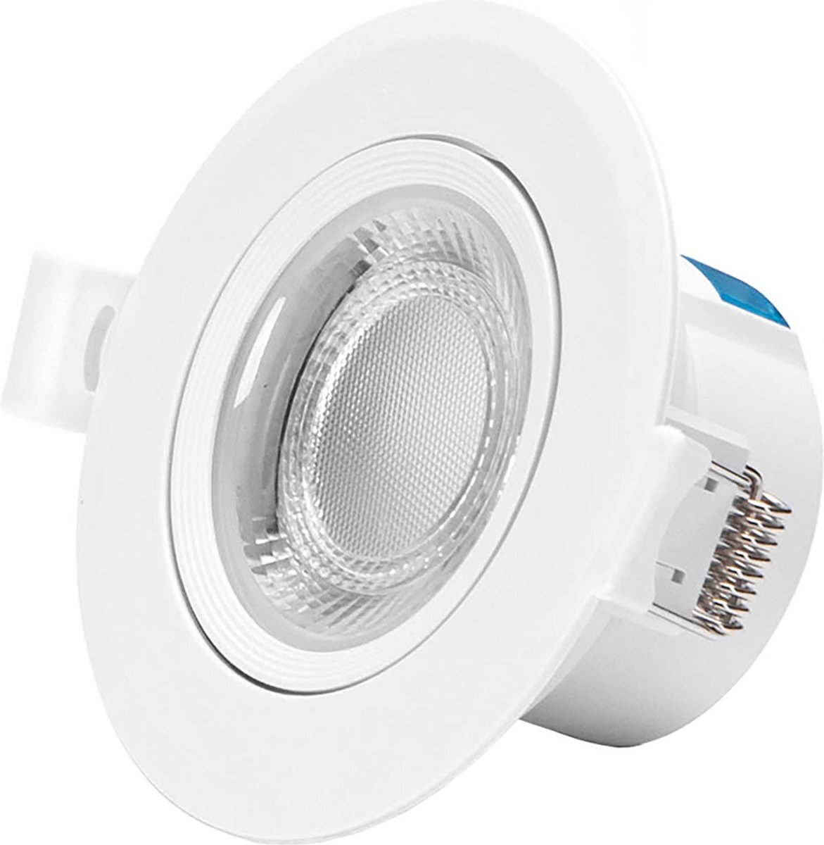 BES LED LED Spot - Inbouwspot - Aigi Lola - 5W - Warm Wit 3000K - Rond - Mat Wit - Aluminium