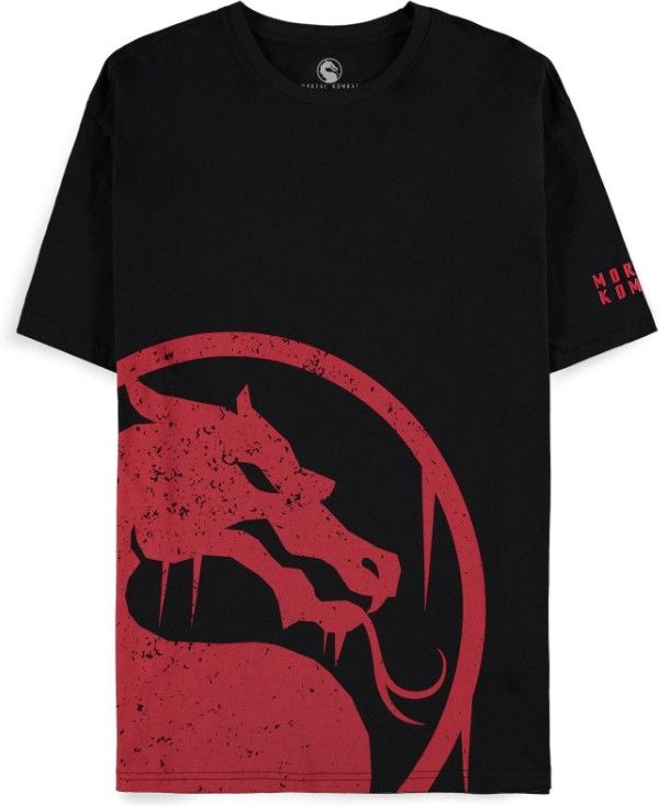 Difuzed Mortal Kombat - Red Logo Men's Short Sleeved T-shirt - Black - 8718526380750