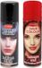 Sans marque Lot de 2x teinture/laque pour cheveux couleur de 125 ml - Noir et Rouge - Accessoires de déguisement carnaval