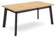 Table à manger, 167x90 cm, pour 8 personnes, avec pieds en bois, chêne/noir