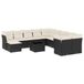 vidaXL Loungeset met Kussens, Polyrattan, Zwart
