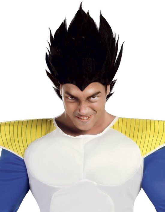 Generik Zwarte anime pruik voor volwassenen - Verkleedpruik