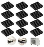 Amortisseur de vibrations climatisation - Caoutchouc - Antidérapant - 4,7 x 4,7 x 0,8 cm - 12 pièces - Noir