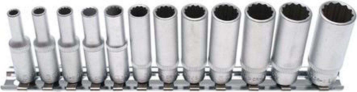 BGS 2757 | Dopsleutel-inzetset twaalfkant, diep | 6,3 mm (1/4") | inchmaten | 12-delig