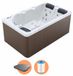 W'eau Hudson Luxe Spa - Jacuzzi 3 places - 2 chaises longues - 34 jets de massage - Plug & Play - Incluant un escalier et une couverture isolante - Gris - 210 x 158 cm