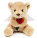 Uni-Toys - Beschermengel teddybeer met rode roos - pluche - 13 cm (hoogte) - pluche dier, knuffeldier