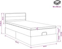 vidaXL Ottoman bed met matras met hoofdeinde Zwart 90 x 190 cm Stof