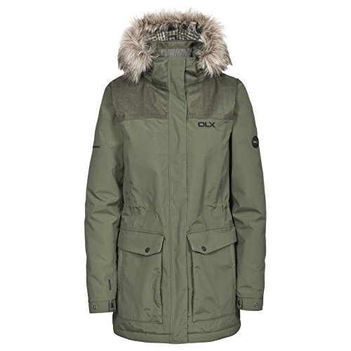 Trespass Garner waterdichte DLX regenjas voor dames met afneembare capuchon, groen (moss), XS