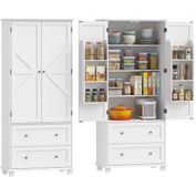 HOMCOM Keukenkast - MDF - 80 x 39,5 x 184,5 cm - Wit