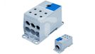 Verdelingsblok Simet Verdelingsblok AL/CU 1-potentieel 175A in 1x95-240mm2 w 6x10-50mm blauw AUX38503N 82124003