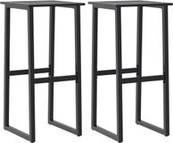vidaXL Barkrukken 2 st 38x38x80 cm gepoedercoat staal zwart
